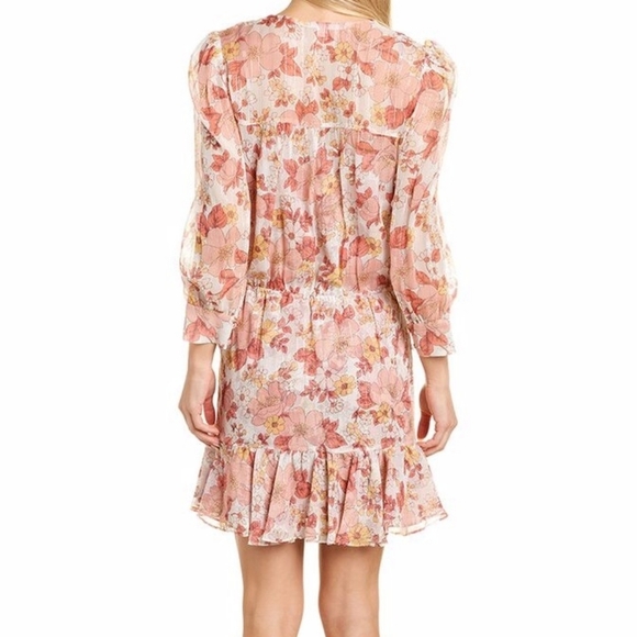 Veronica Beard Floral Cybil Melon Dress 4 - Picture 2 of 14